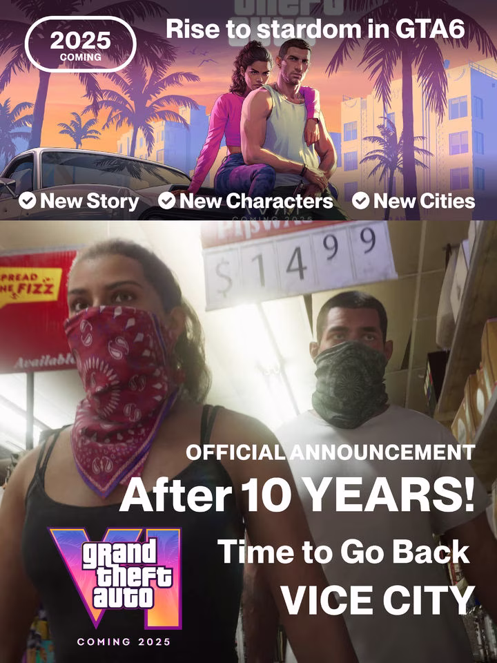 After 10 long years, GTA VI is now official! Releases 2025