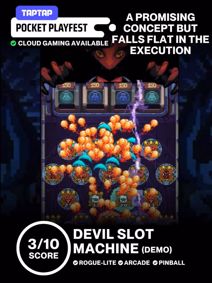 A promising concept but falls flat in the execution | PC+Mobile (Cloud) - Devil Slot Machine