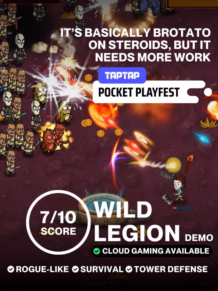 Now on Mobile (Cloud), It’s basically Brotato on steroids, but it needs more work | Wild Legion