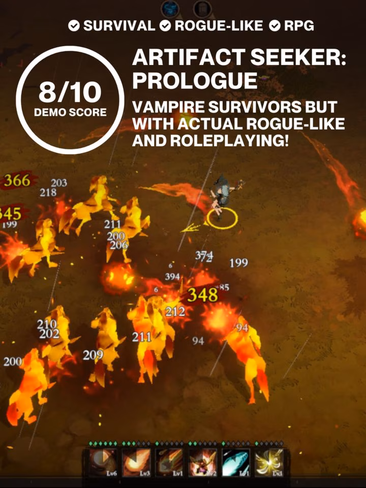 Vampire Survivors but with ACTUAL rogue-like and roleplaying | Demo Review - Artifact Seeker