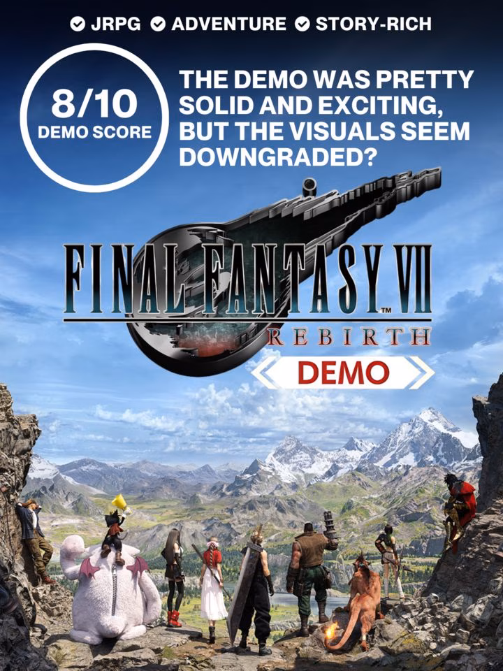Pretty solid and exciting, but the visuals seem downgraded? | Demo Review - Final Fantasy 7 Rebirth
